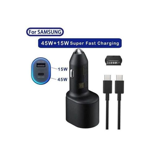 Samsung Super Fast Charging 2.0 (45W+15W) Dual Ports Car Charger