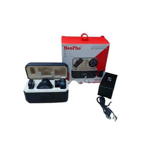Neepho NP58 Wireless Lavalier Microphone - Dual Mics, Plug &amp; Play, 