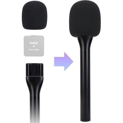 Professional Mic Handle Stick - Black, Ergonomic Grip for Wireless Microphones — Generic