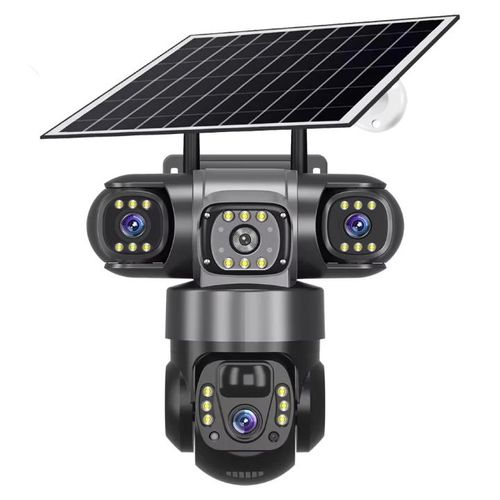 Triple Lens WiFi Solar CCTV Camera — Generic