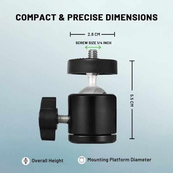 14" Screw Tripod Ball Head - 360° Rotating