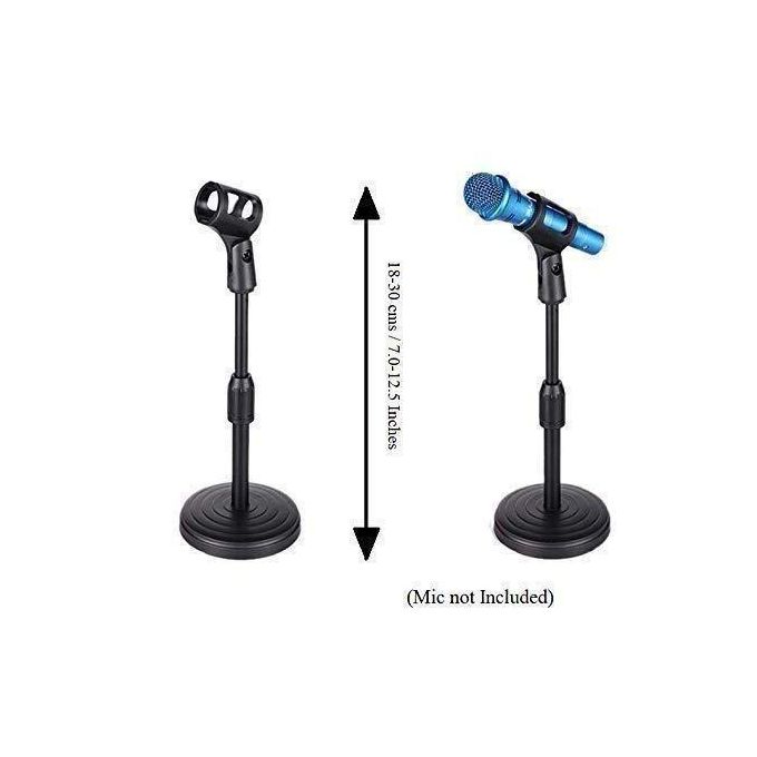  Tabletop Microphone Stand, Extendable 2 Step Table Desktop Microphone Stand Holder