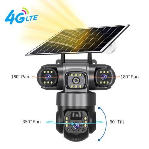 Triple Lens WiFi Solar CCTV Camera