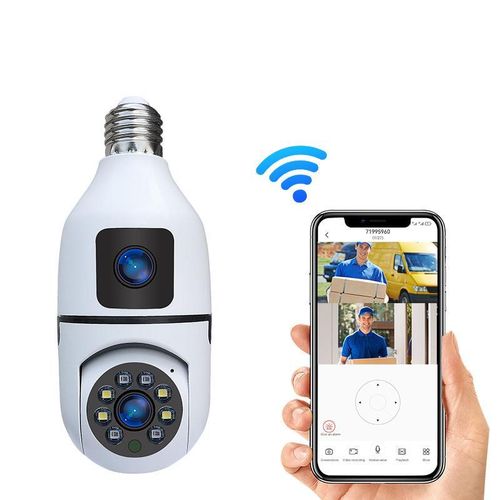 2MP+2MP V380 Bulb WIFI Indoor Camera Dual Lens