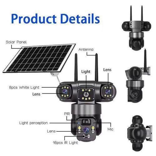 Triple Lens WiFi Solar CCTV Camera