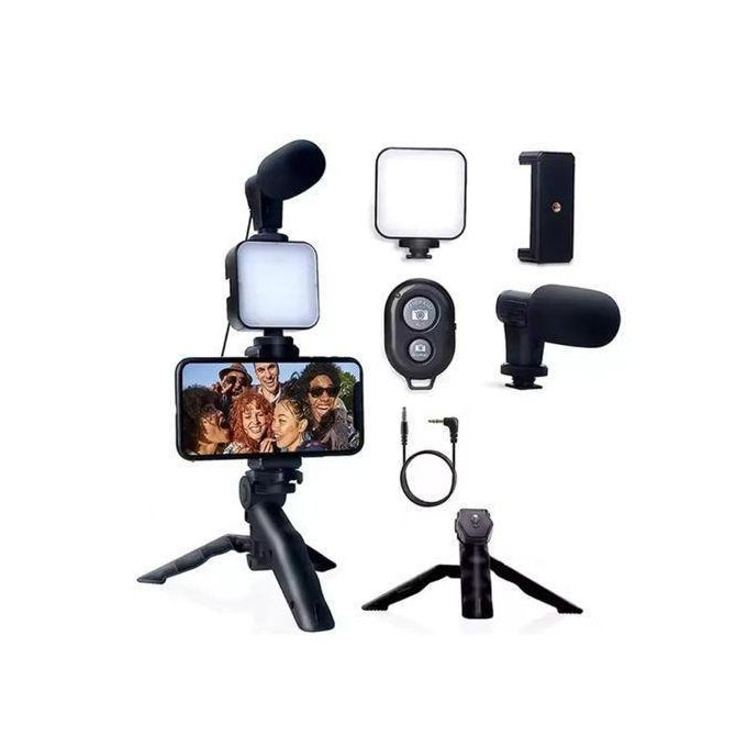 Smartphone vlog kit/Vedio making kit with mini led Vedio light and adjustable tripod 