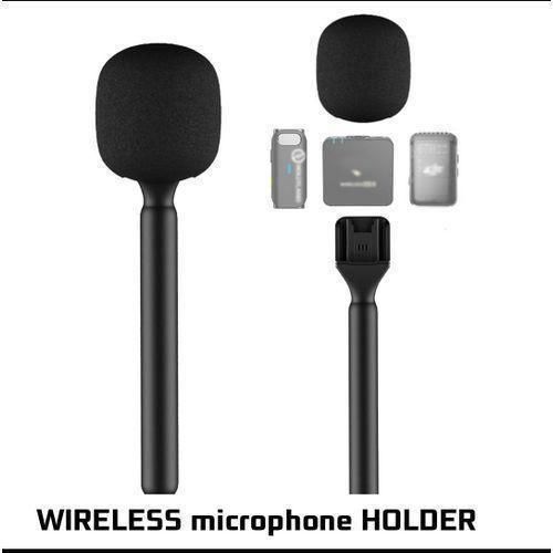 Handheld Wireless Microphone Holder with Pop Filter, Holder for DJI/Hollyland/Rode/Movo Wireless Mic — Generic
