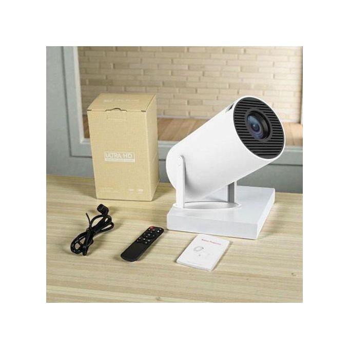 Mini Projector HY300 – 5G WiFi &amp; Bluetooth, 4K 1080P Support – 180° Rotatable – 130" Screen – White